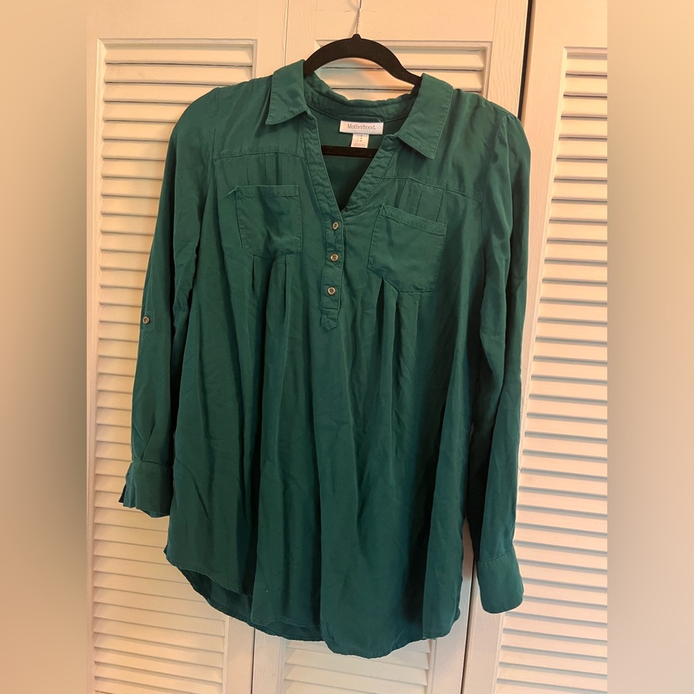 Motherhood green Long-Sleeve Maternity Tunic